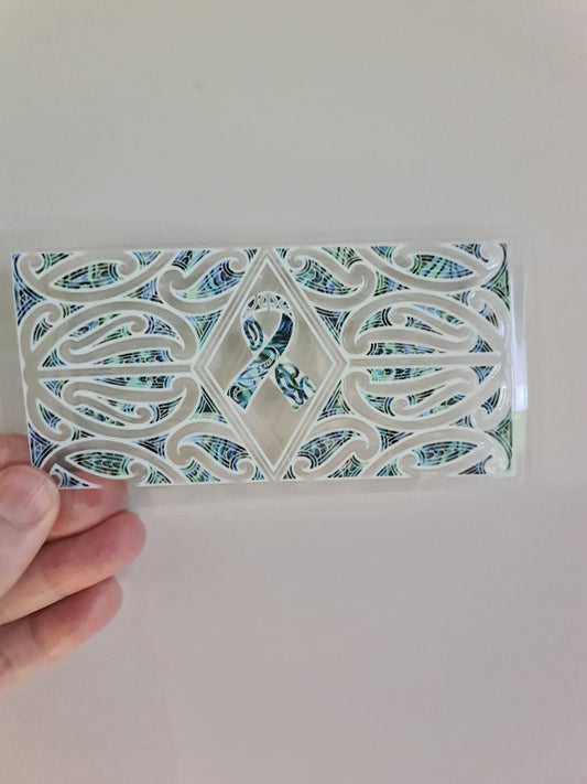 UV dtf Maori design mini size 13cmx6cm #846 cancer ribbon