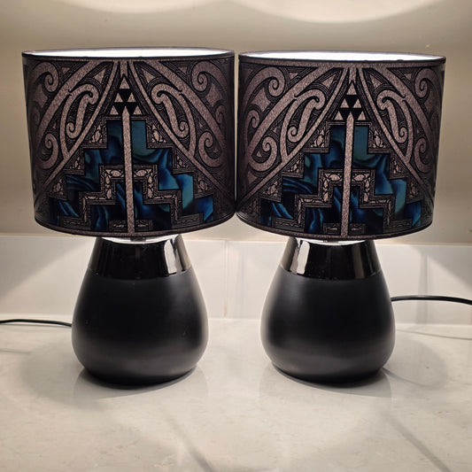 Maori design Black touch lamp - set 2 lamps