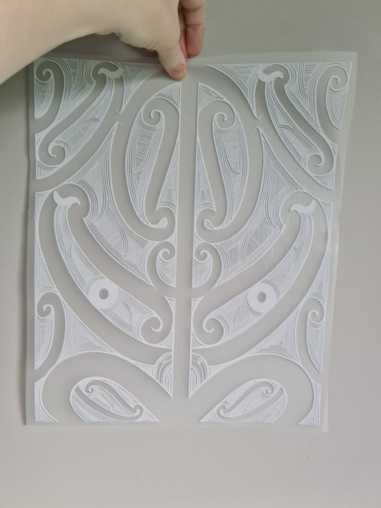 XL Sublimation custom Maori design Iron on 36cm