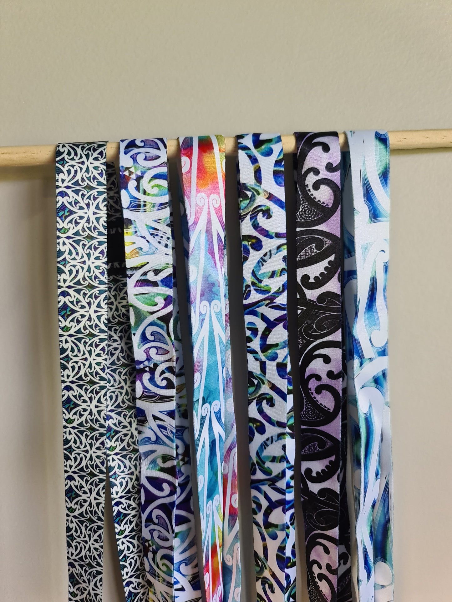 Custom Maori design lanyards 1 of each design