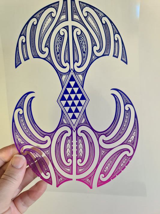UV dtf Maori design A5 size 21cmx 14.8cm #335
