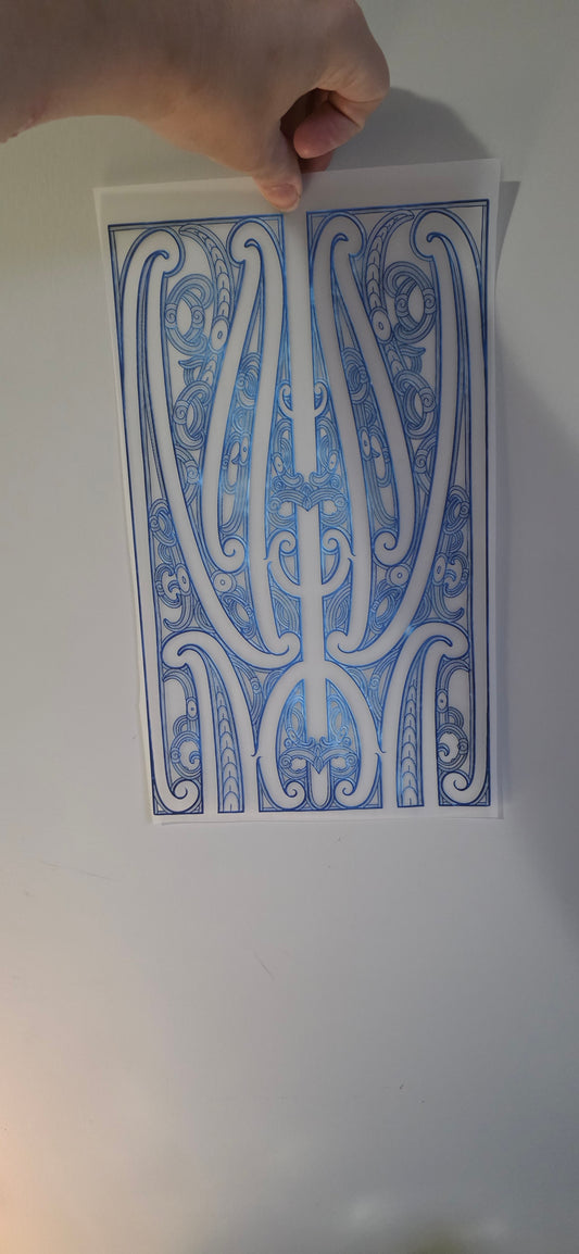 Maori design Iron on DTF 30cm for clothing