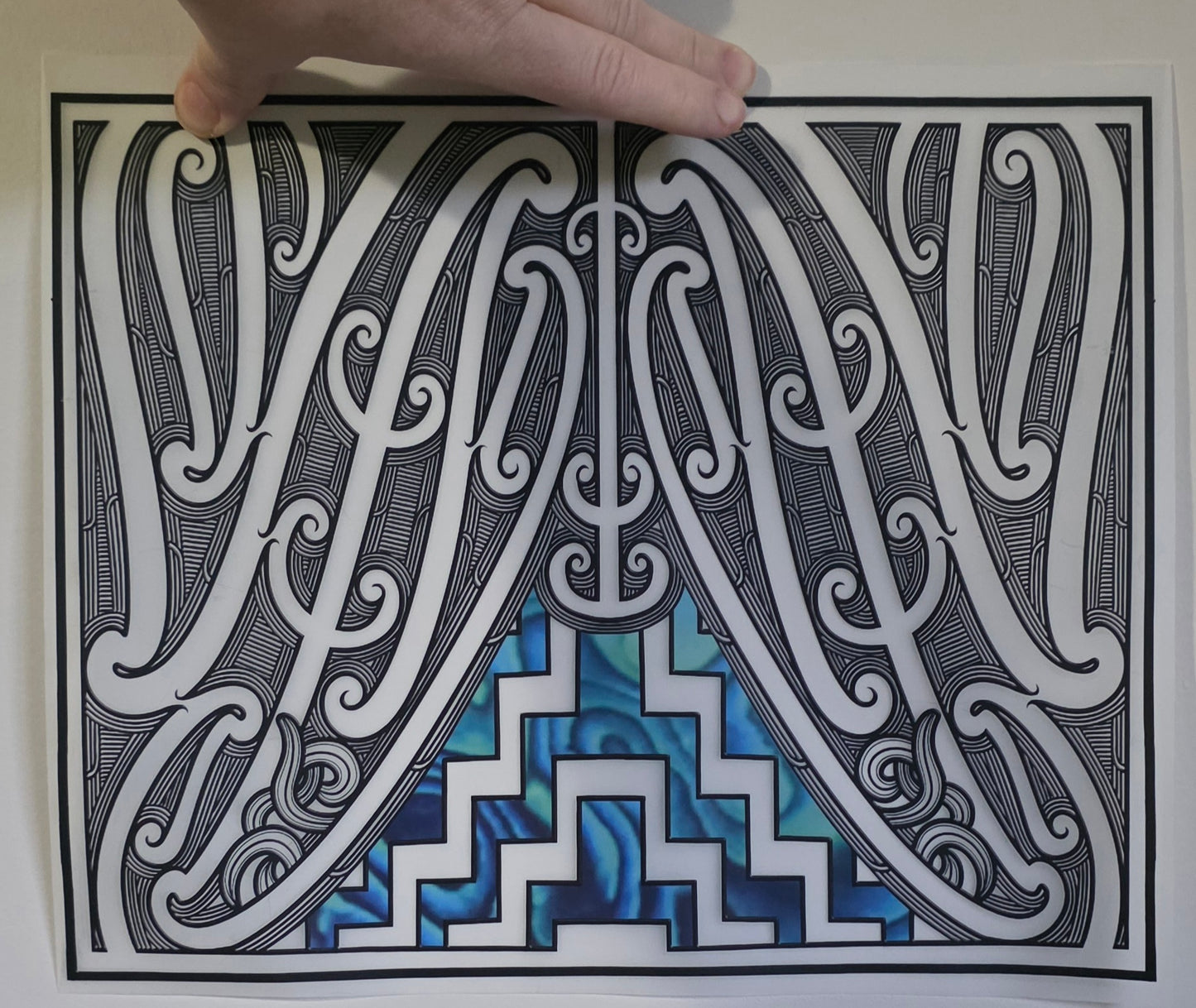 Maori design Iron on DTF 30cm for clothing