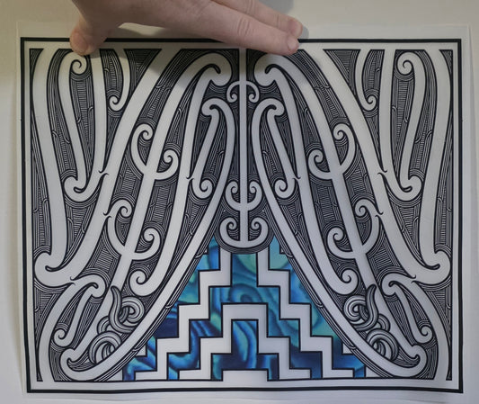 Maori design Iron on DTF 30cm for clothing