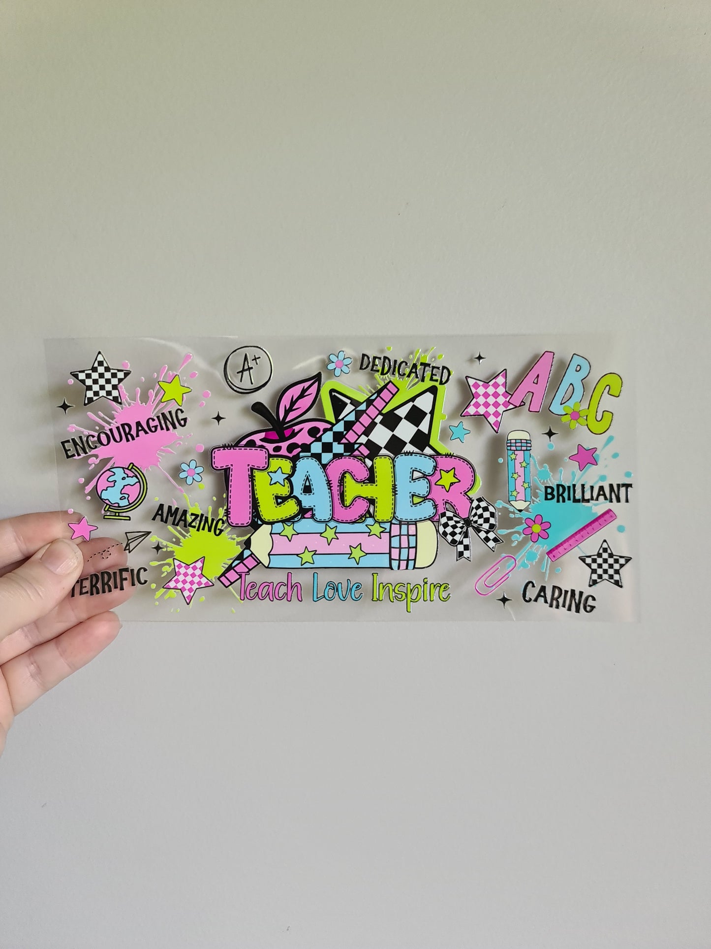 TEACHER AND KAIAKO dtf transfer Maori design 23cmx11cm 16oz wrap #1438