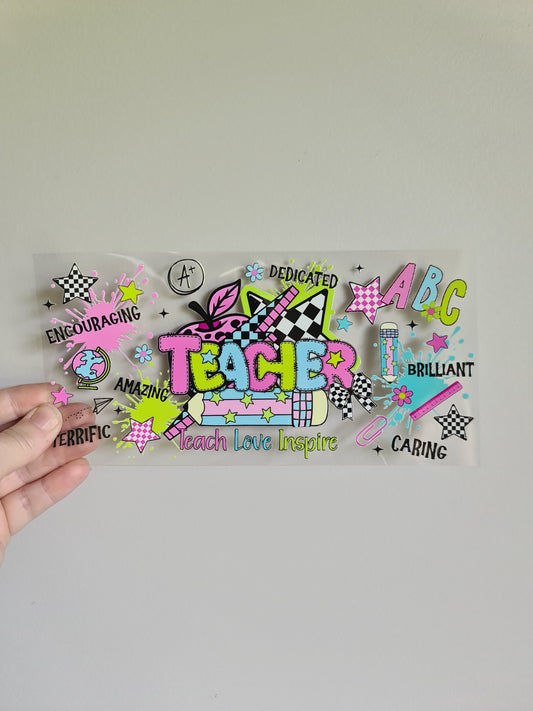 TEACHER AND KAIAKO dtf transfer Maori design 23cmx11cm 16oz wrap #1438