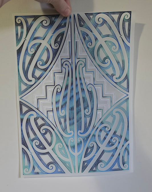 Maori design Iron on DTF 30cm for clothing