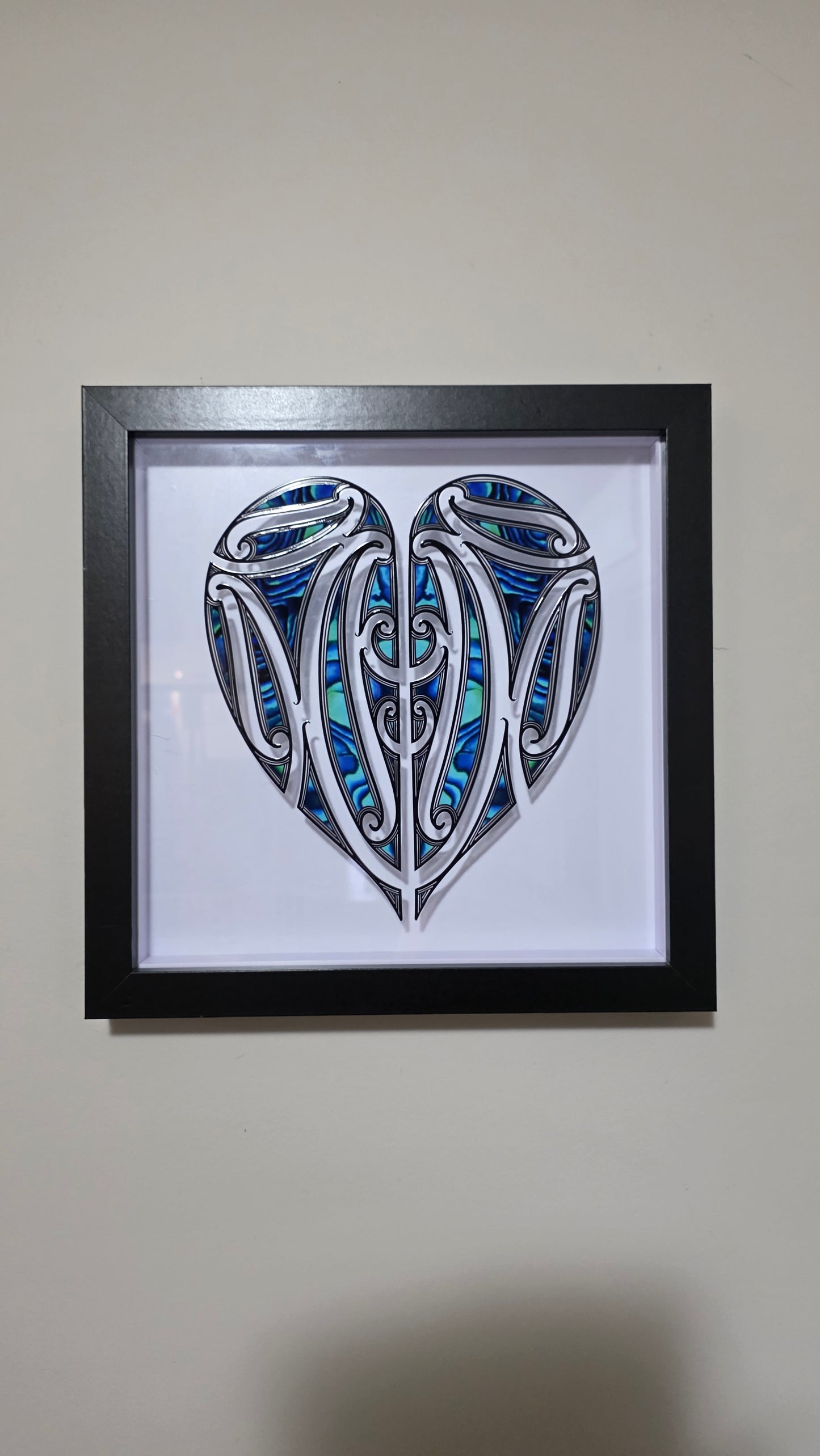 Aroha Maori inspired Wall art  - black frame