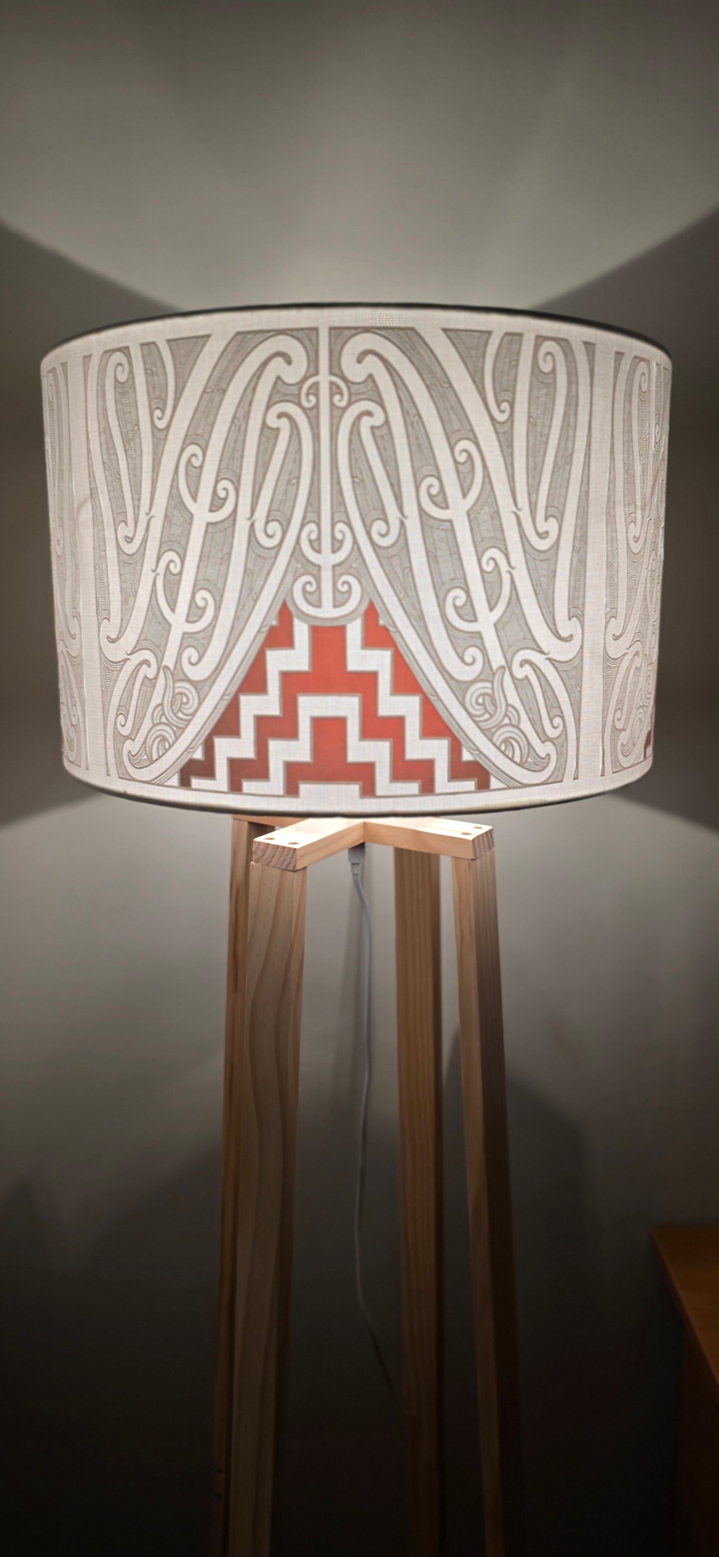 Maori Design Floor Lamp - white/ red - IN STOCK