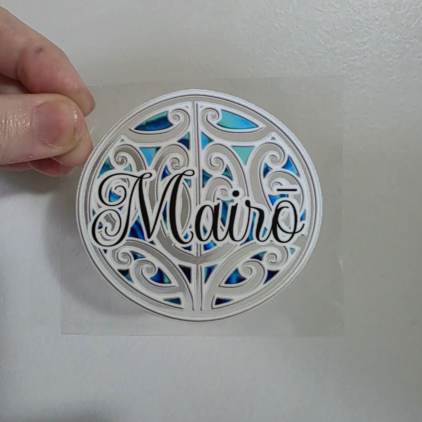 Uv dtf transfer Maori design 8cm wrap Mairō (milo)
