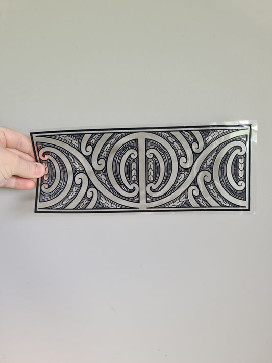 XL UV DTF DECAL MAORI DESIGN 28CMX11CM black #13