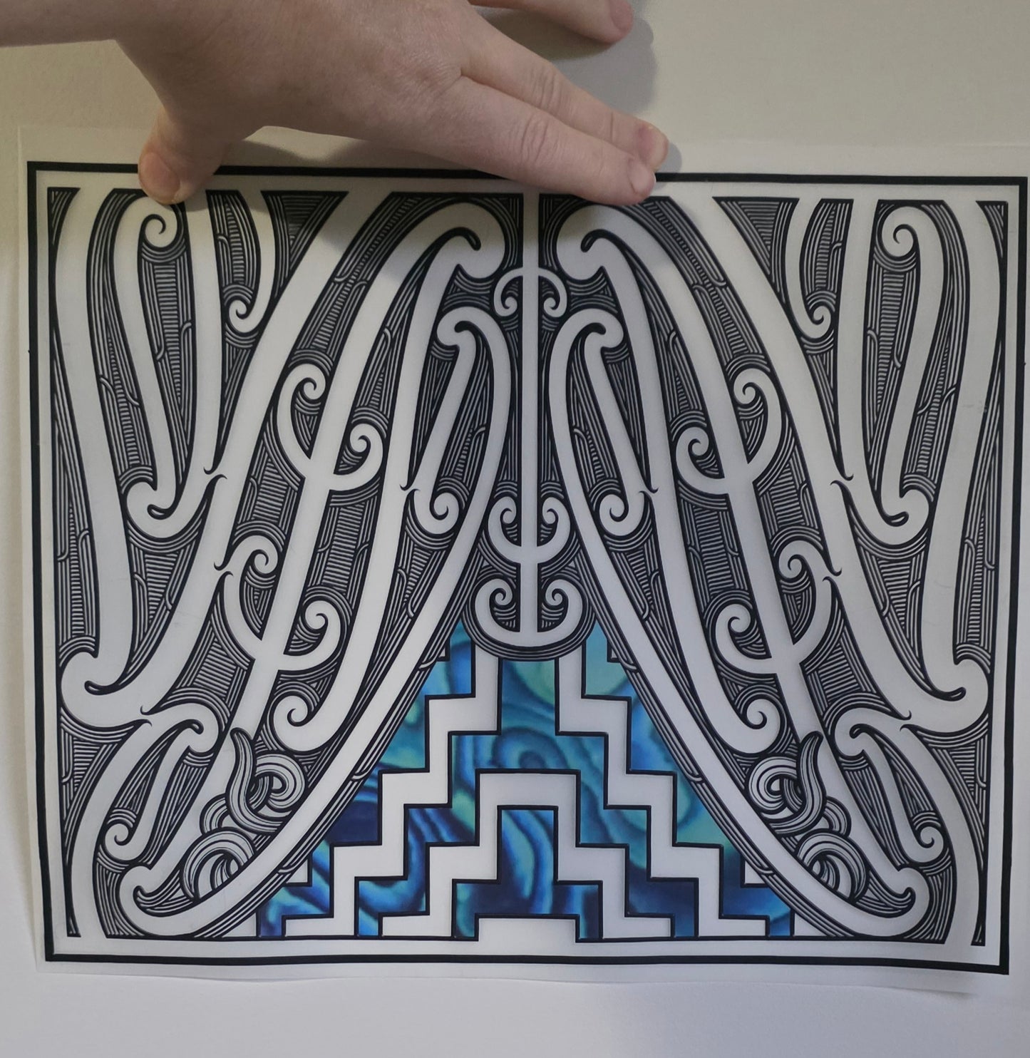 Maori design Iron on DTF 30cm for clothing