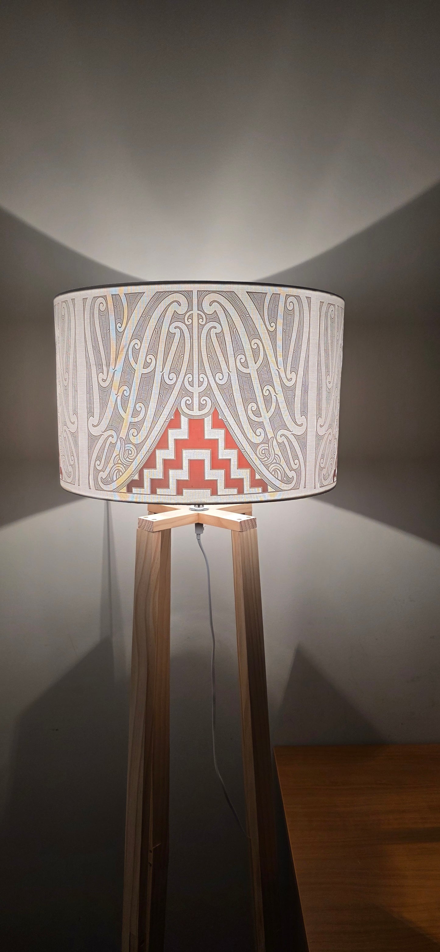 Maori Design Floor Lamp - white/ red - IN STOCK