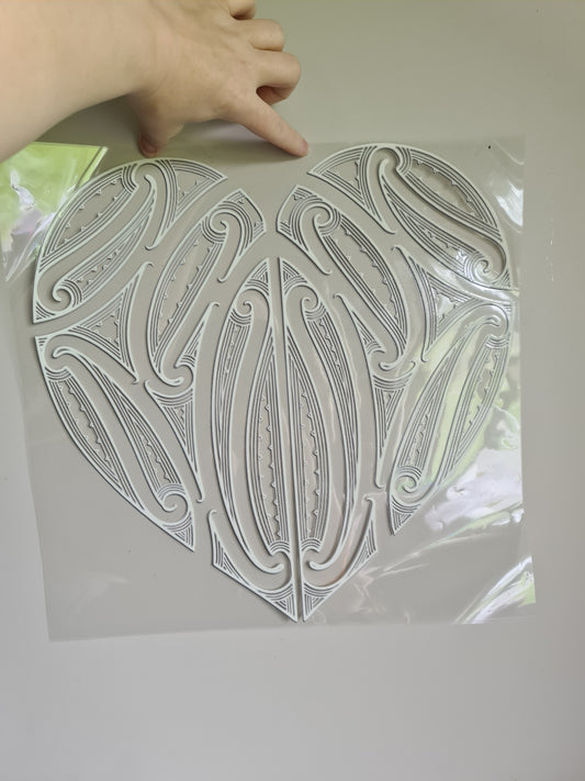 XXL UV DTF DECAL MAORI DESIGN 40CM  Window decal white