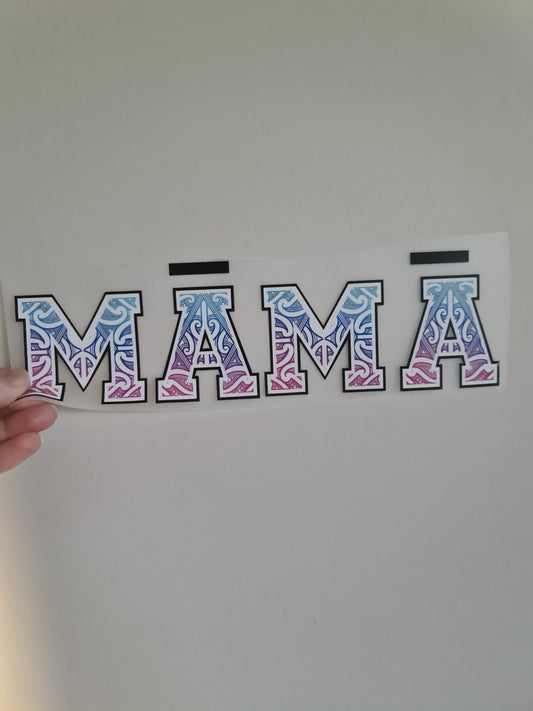 Sublimation custom Maori design Iron on 30cm mama