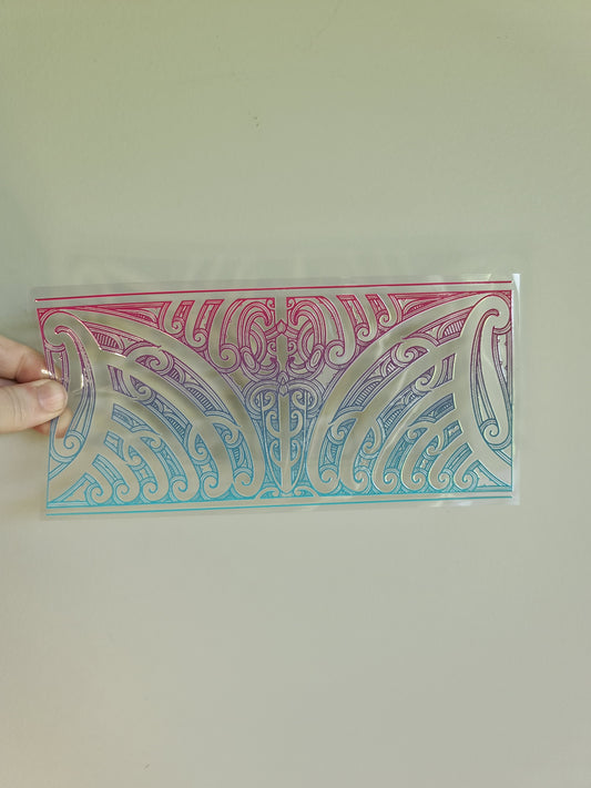 UV dtf transfer Maori design 23cmx11cm 16oz wrap #1382