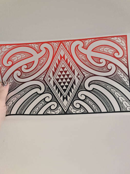 Sublimation custom Maori design Iron on 30cm
