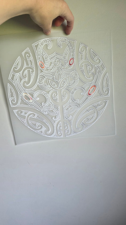 Custom Maori design Iron on DTF 30cm for clothing