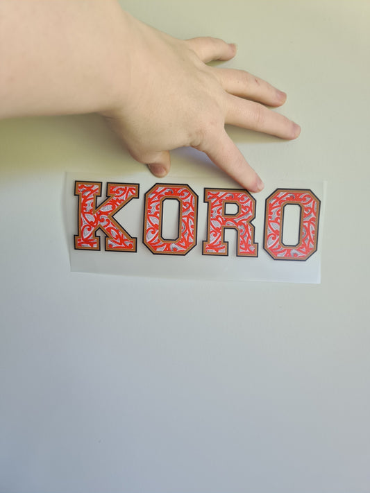 Sublimation custom Maori design Iron on 21cm Koro
