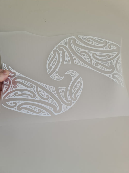Sublimation custom Maori design Iron on 30cm white