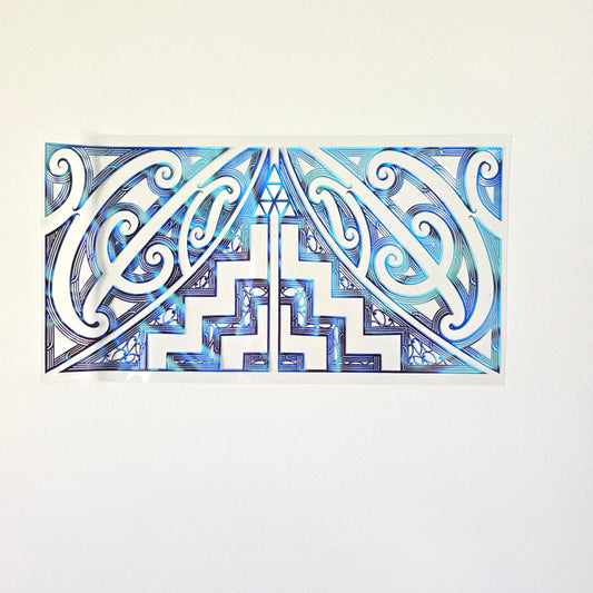 30cmx 15cm size UV DTF DECAL MAORI DESIGN for Table lamps #04