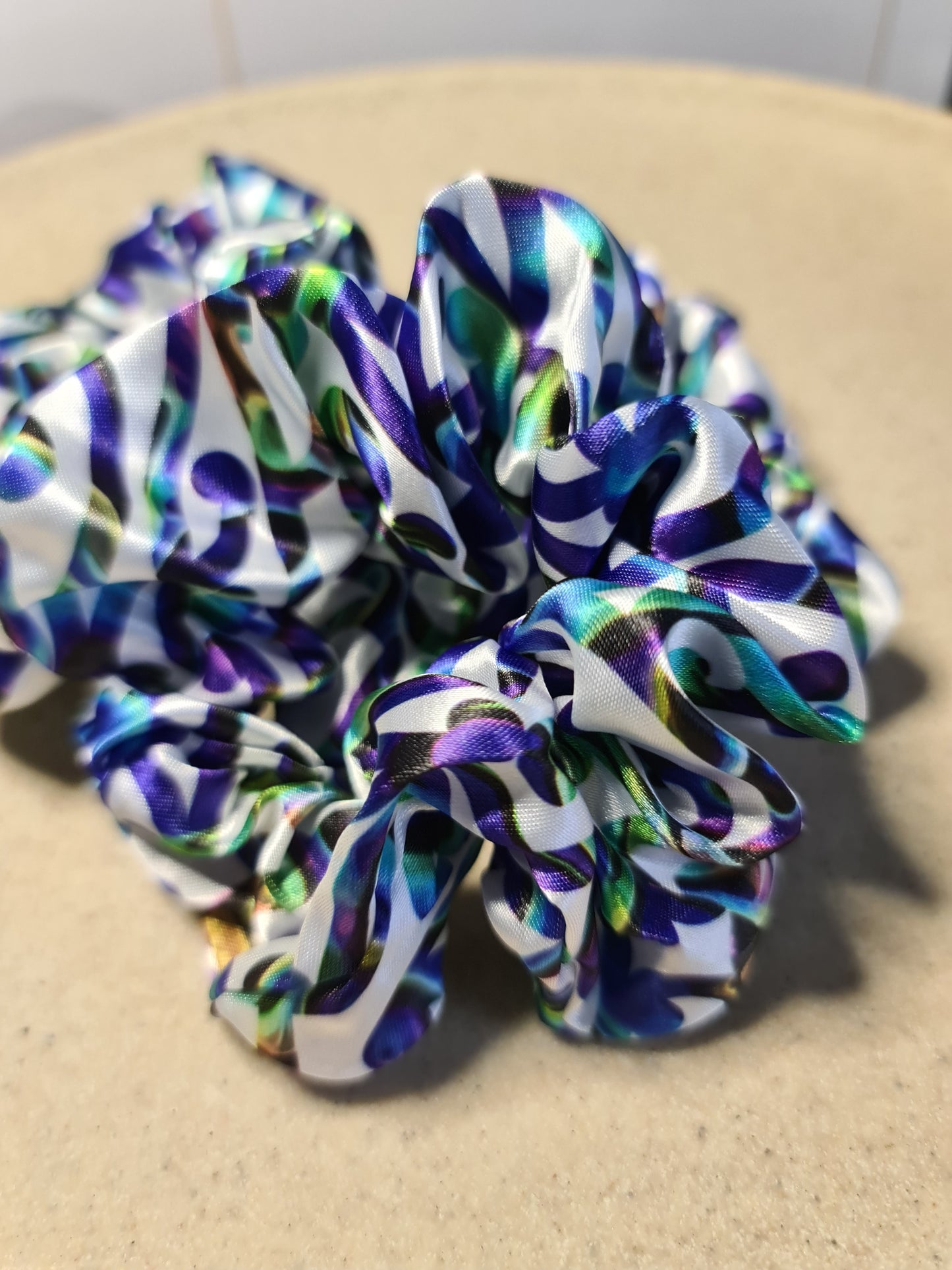 Maori design scrunchie - Paua Koru 5 x pack