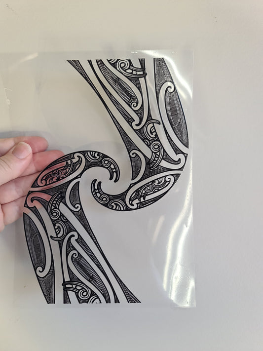 UV dtf Maori design A5 size 21cmx 14.8cm #382