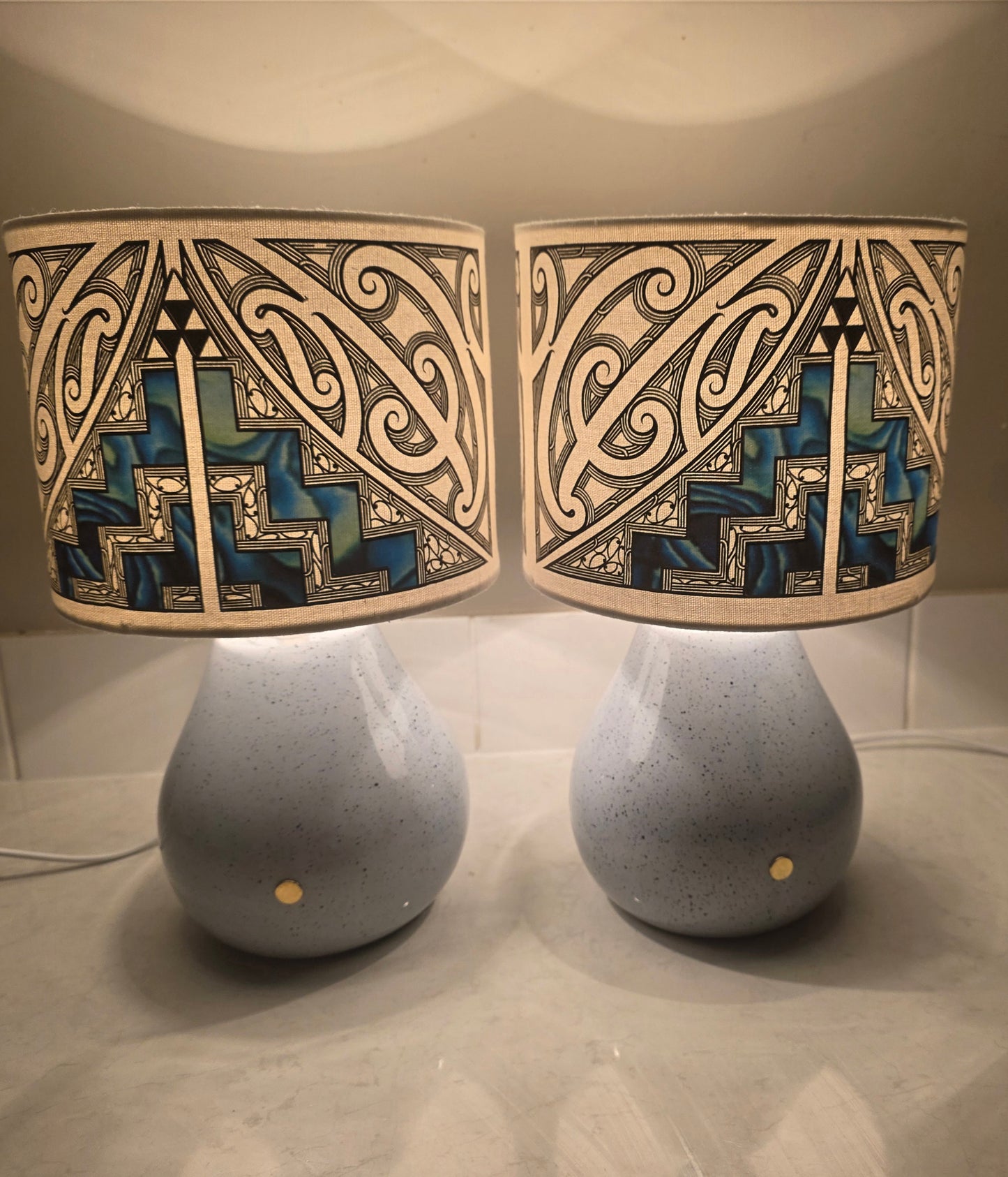 Maori design touch lamp - set 2 lamps