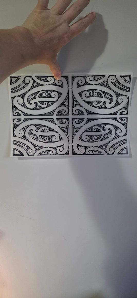 Maori design Iron on DTF 28cm for clothing