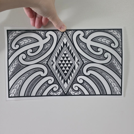 Maori design Iron on DTF 30cmx17.5cm for clothing and lamps