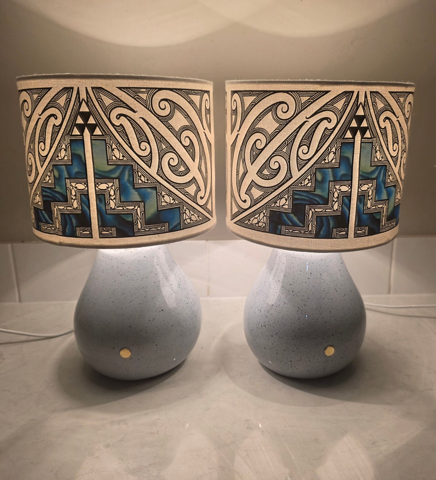 Maori design touch lamp - set 2 lamps