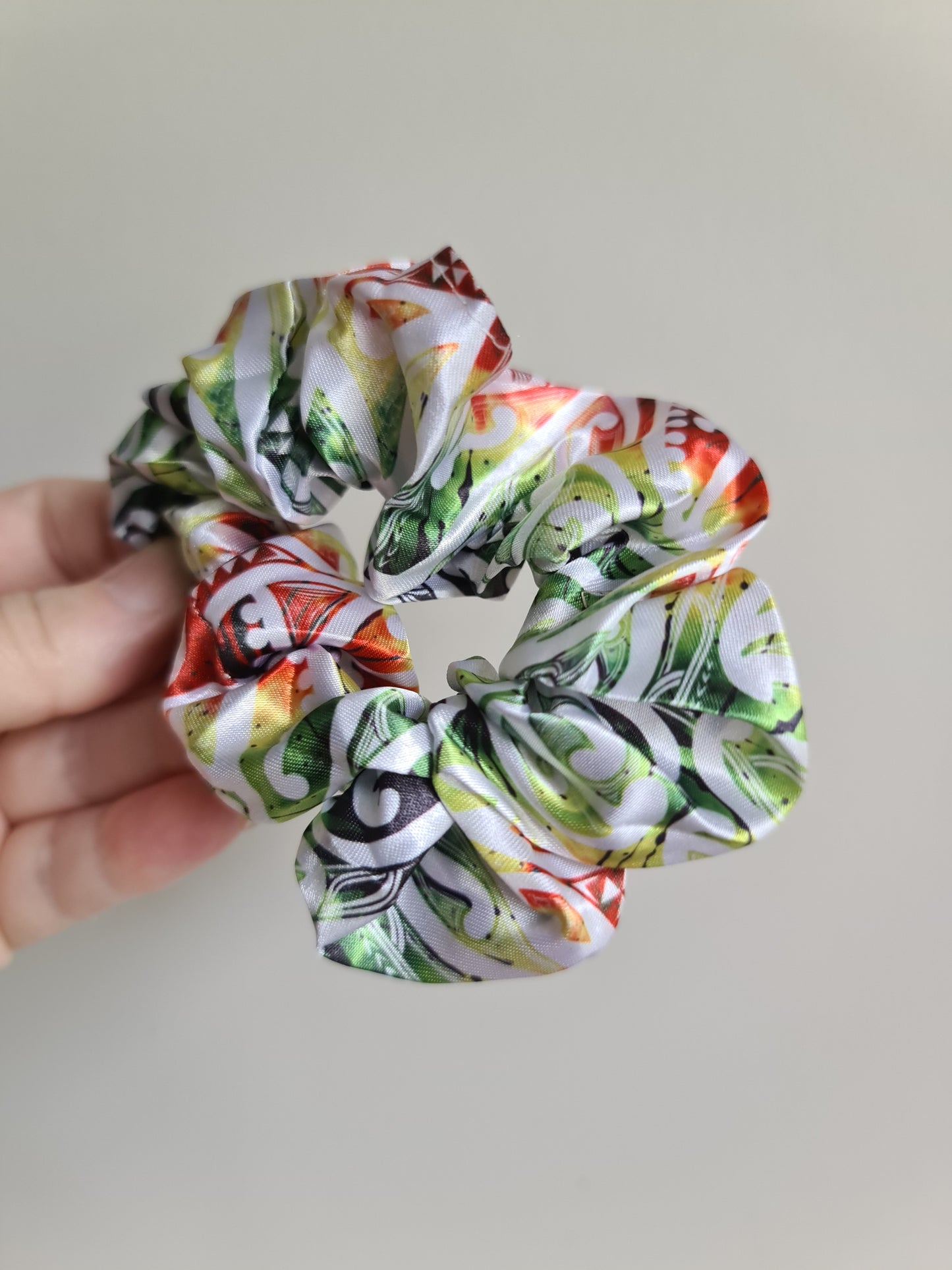 Maori design scrunchie -  3 x pack Rasta