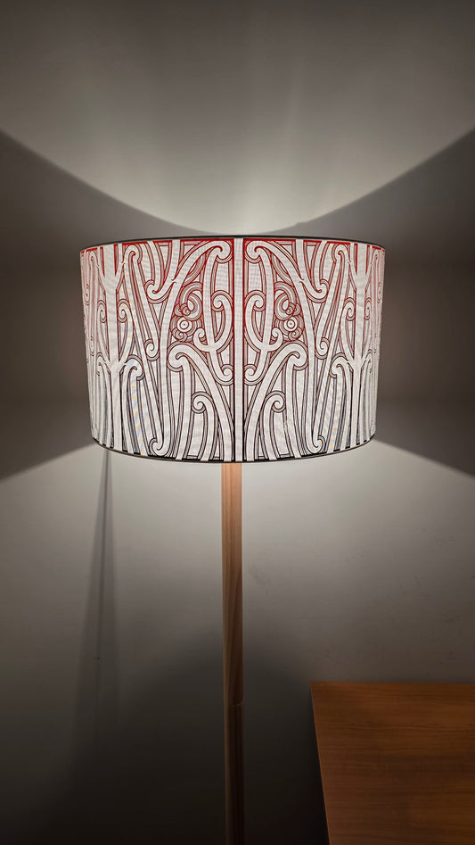 Maori Design Floor Lamp - Black and Red - Pre-order