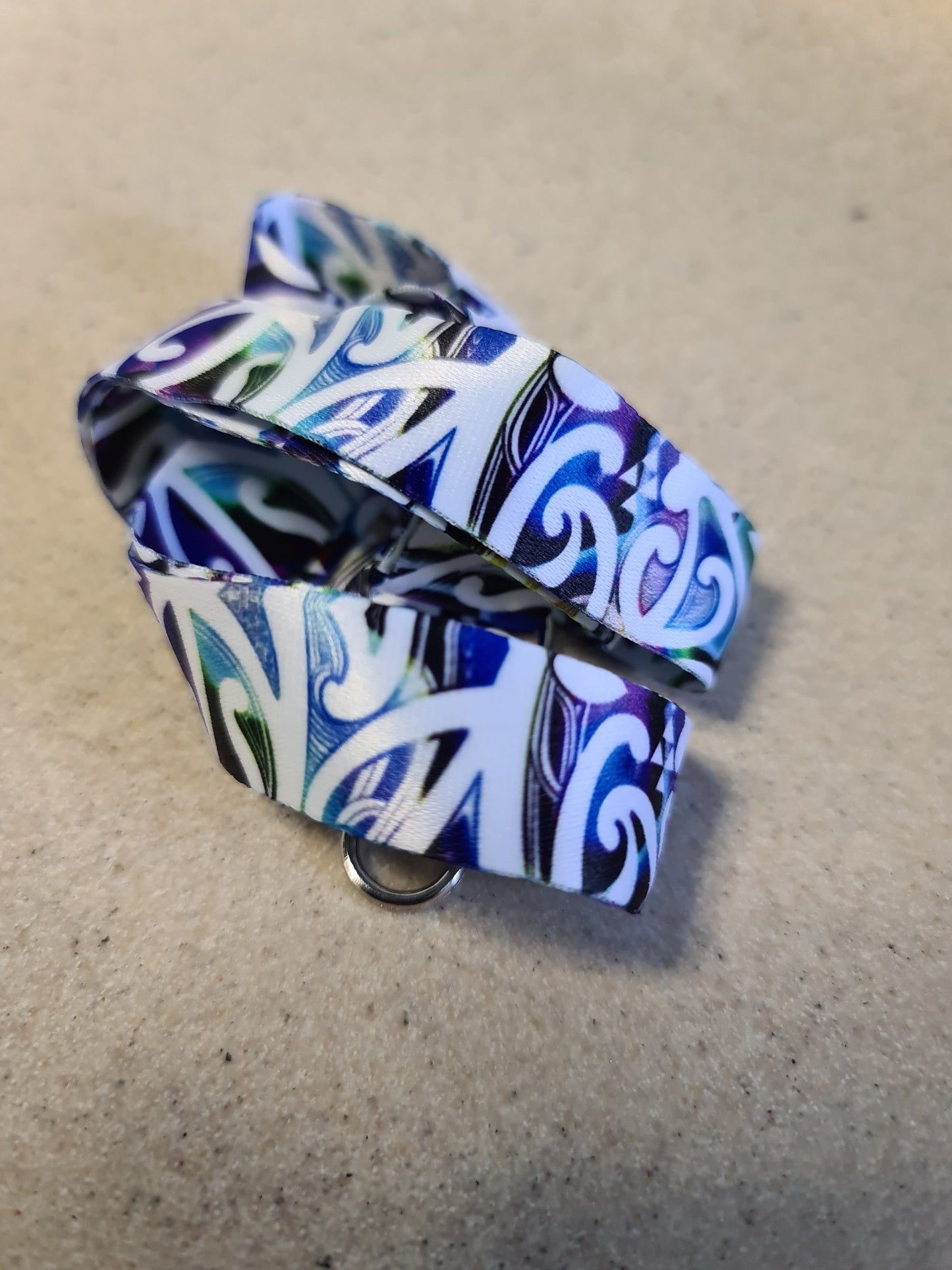 Custom Maori design lanyard Paua Koru