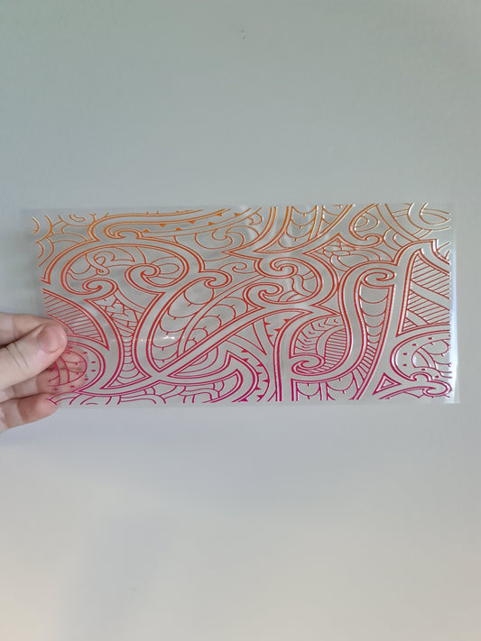 UV dtf Maori design 23cmx11cm 16oz wrap #1126