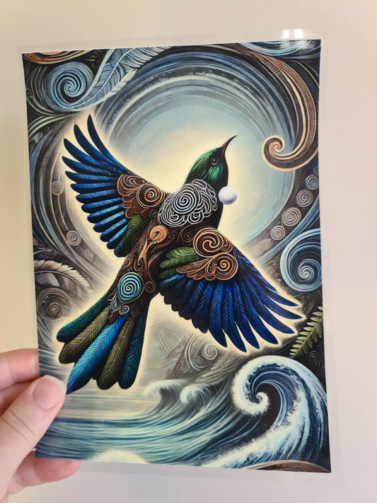 UV dtf Maori design A5 size 21cmx 14.8cm #393 bird