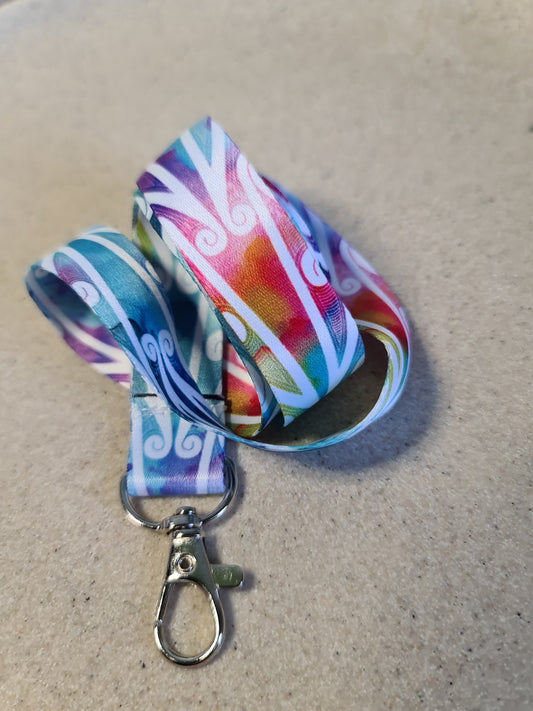 Custom Maori design lanyard multi colours