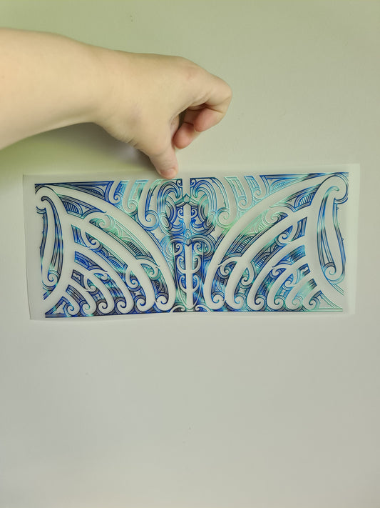 Custom Maori design Iron on DTF 30cm for clothing