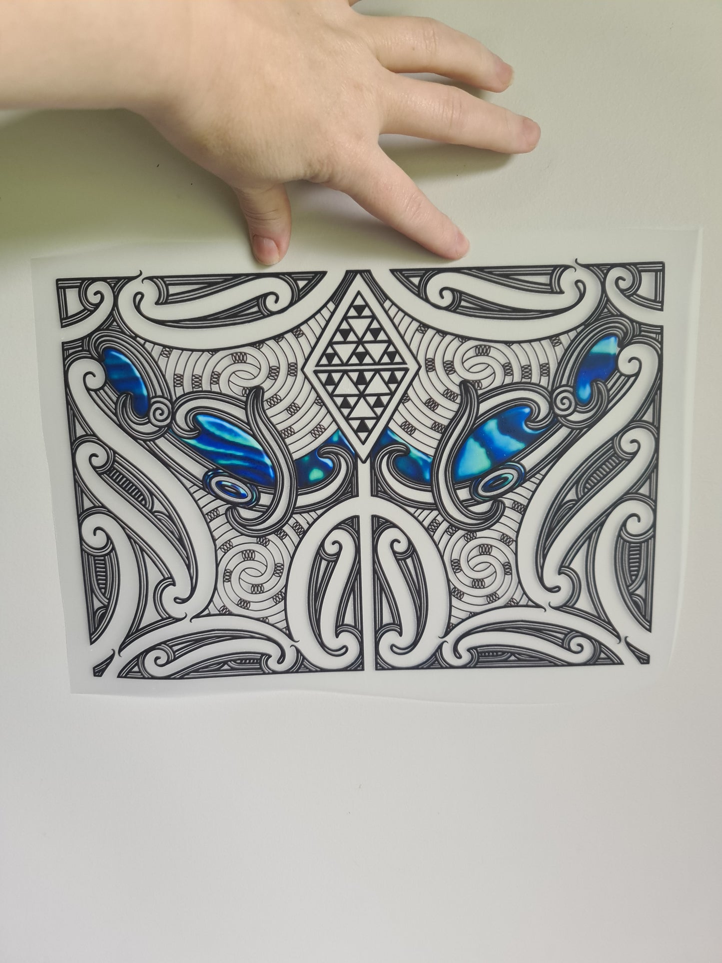 Custom Maori design Iron on DTF 30cm for clothing