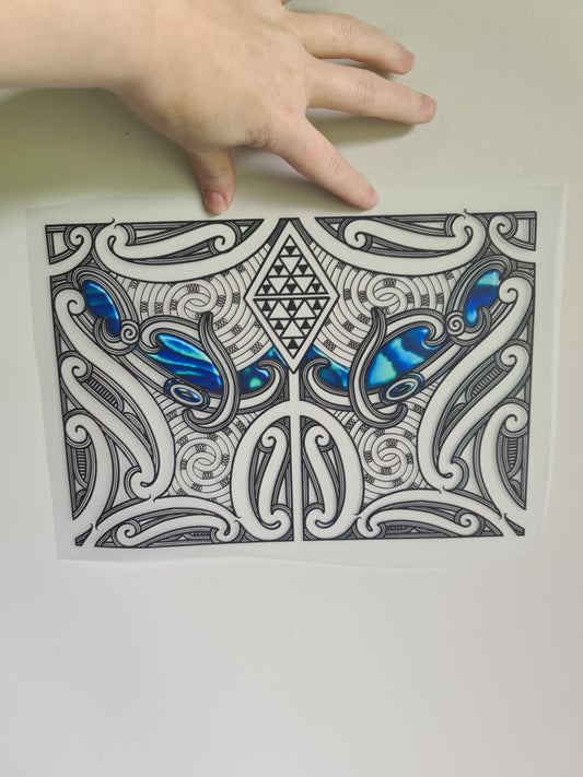 Custom Maori design Iron on DTF 30cm for clothing