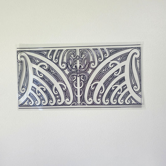 30cmx 15cm size UV DTF DECAL MAORI DESIGN for Table lamps #11