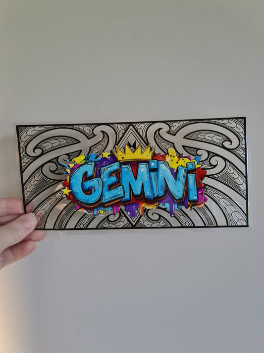 UV dtf Maori design 23cmx11cm 16oz wrap #1011 gemini