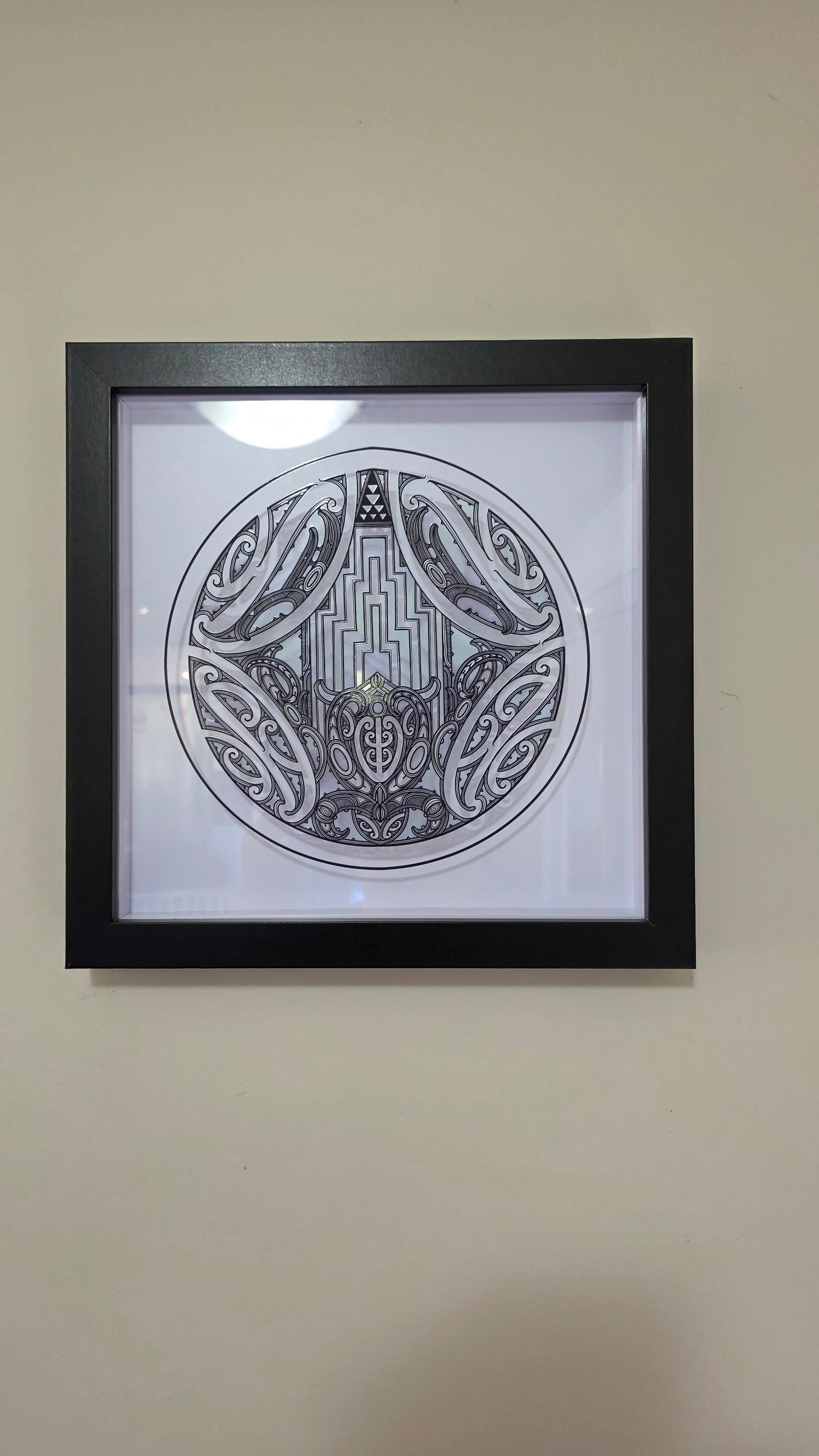 Maori inspired Wall art  - black frame