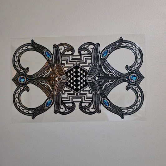 XL UV DTF DECAL MAORI DESIGN 28CMX17CM for touch lamps #271