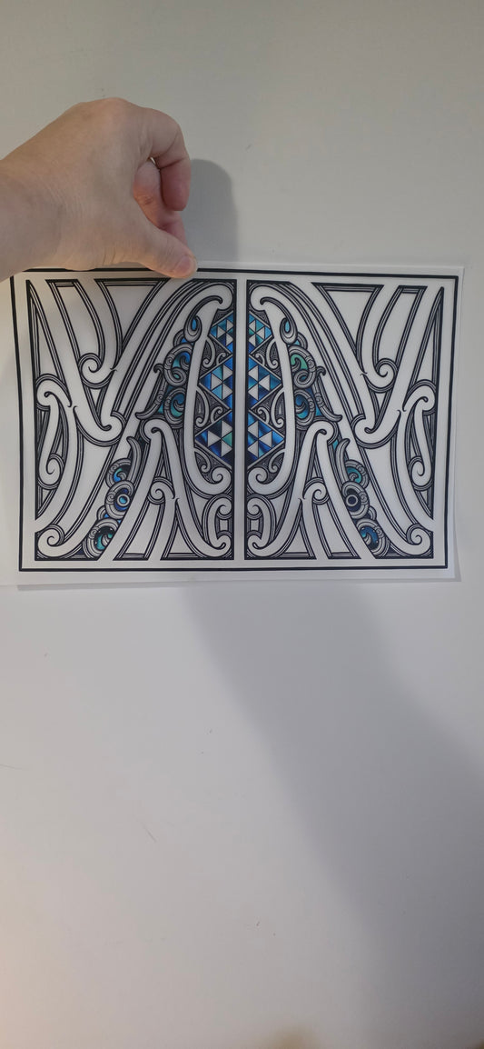 Maori design Iron on DTF 28cm for clothing