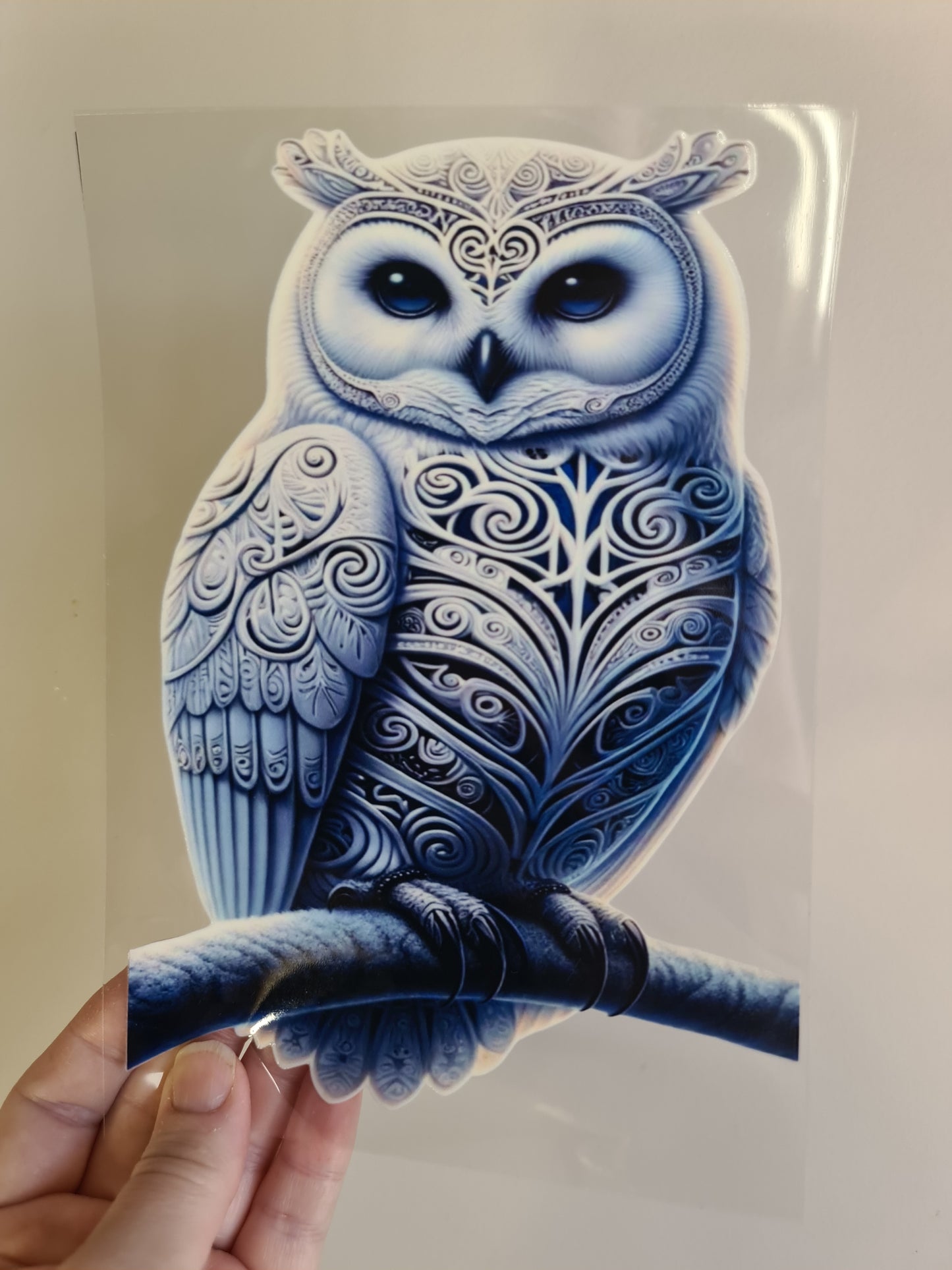 UV dtf Maori design A5 size 21cmx 14.8cm #391 owl bird