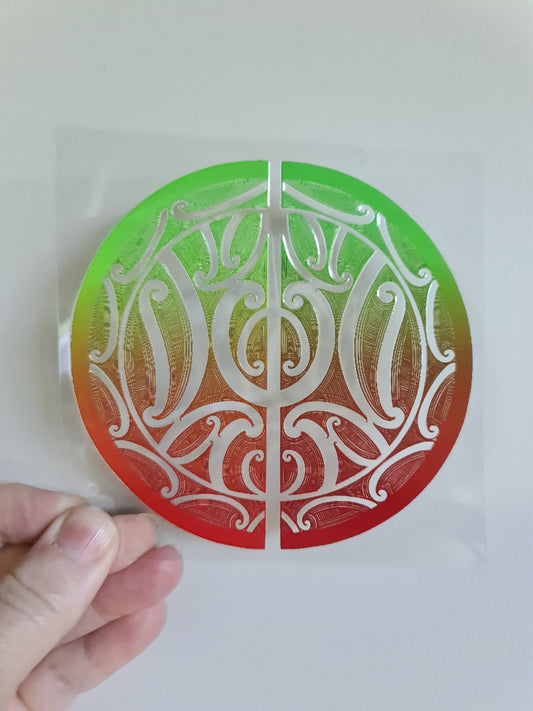 UV dtf Maori design mini size 11cmx11cm #962 rasta