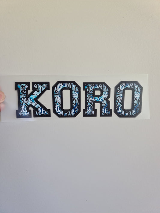 Sublimation custom Maori design Iron on 21cm Koro