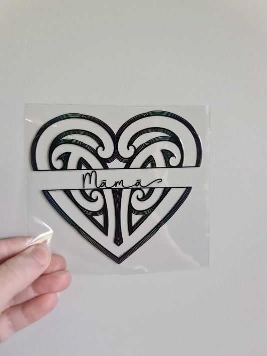 UV dtf Maori design mini size 13cmx13cm #mama heart