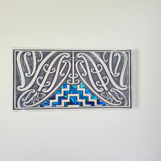 30cmx 15cm size UV DTF DECAL MAORI DESIGN for Table lamps #05